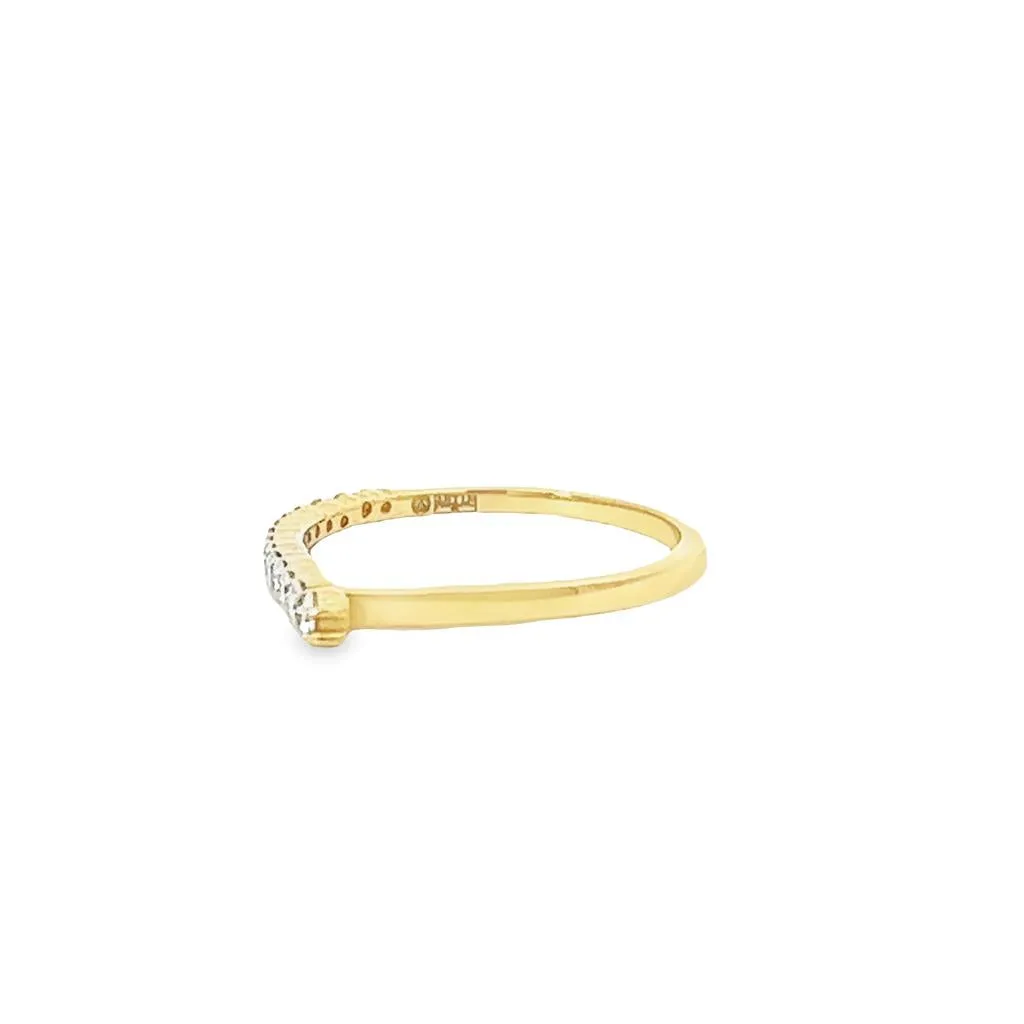 14K Yellow Gold Round 0.24ctw Diamond Stackable Ring