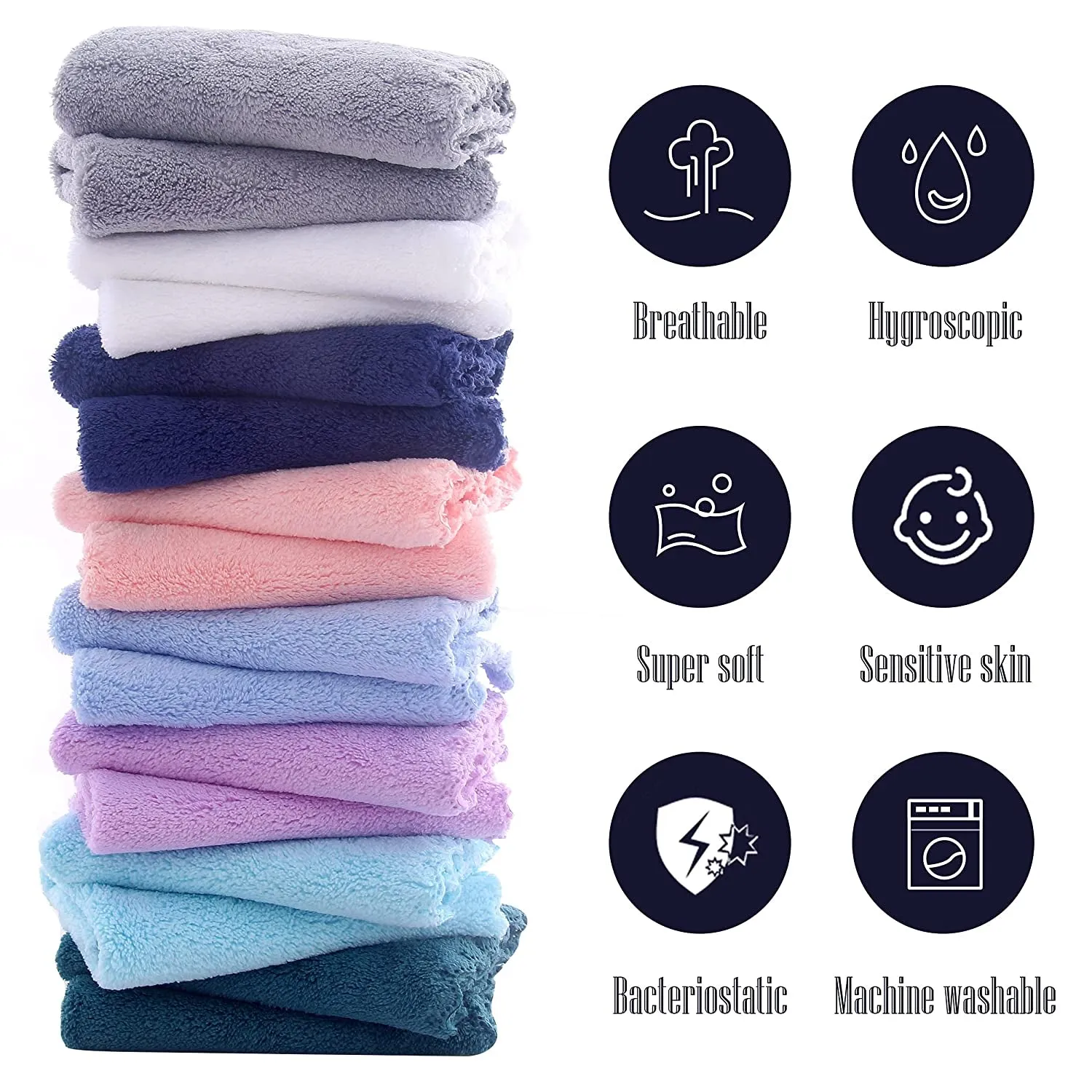 16 Count Premium Makeup Remover Cloths - Super Soft - Reusable Makeup Remover Cloths