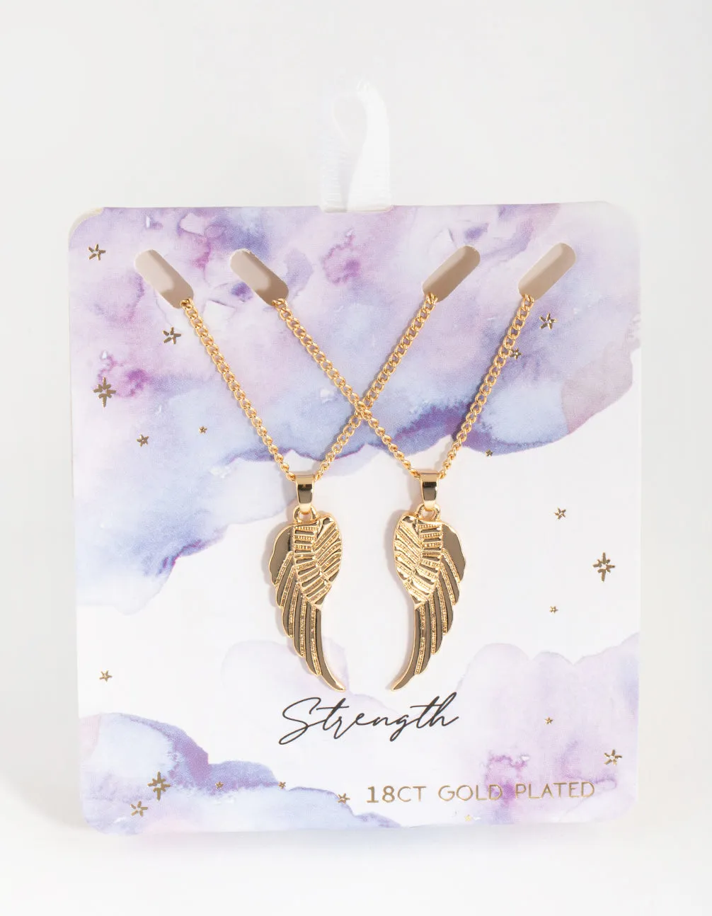 18ct Gold Plated Angel Wings Necklace Set