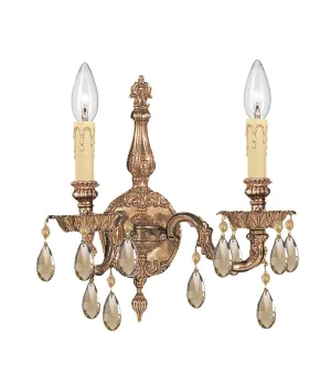 2 Light Olde Brass Traditional Sconce - C193-2502-OB-GTS