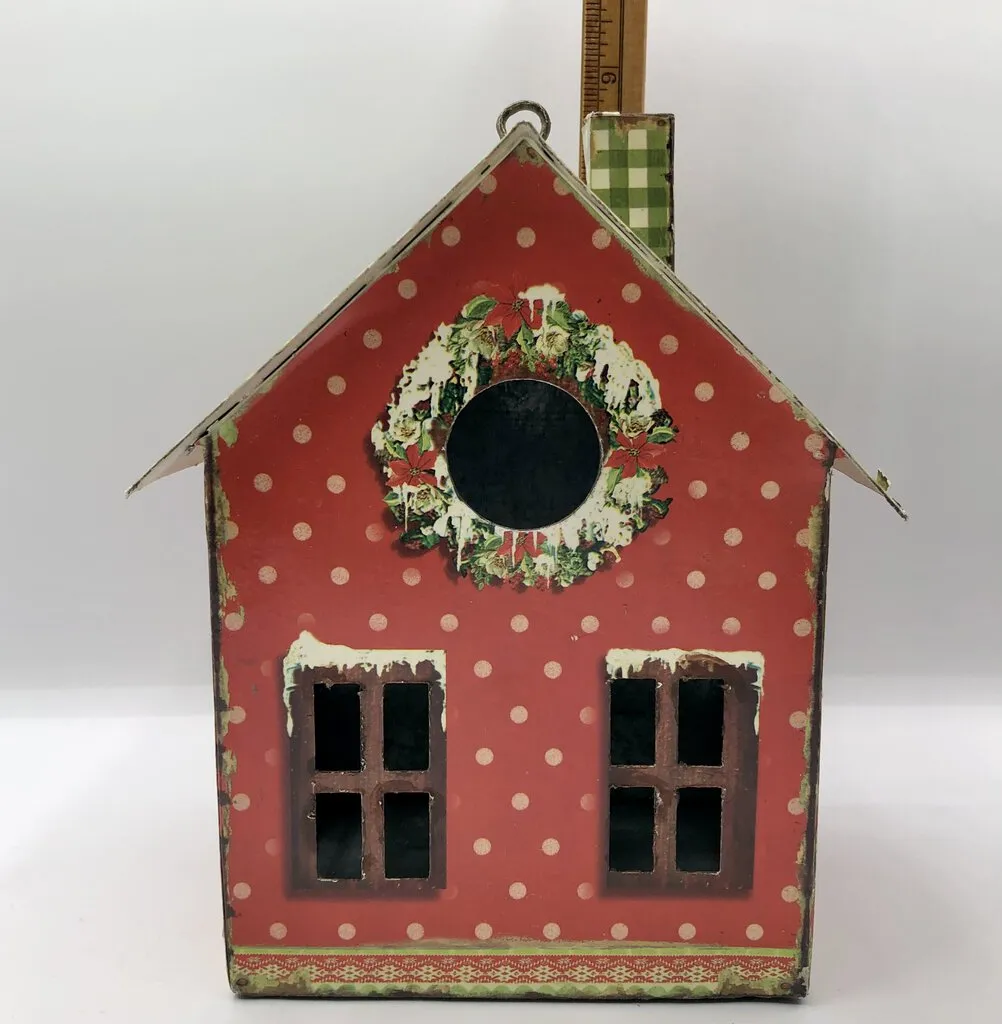 3 Charming Vintage Style Christmas Litho Tin/ Metal Bird Houses /b