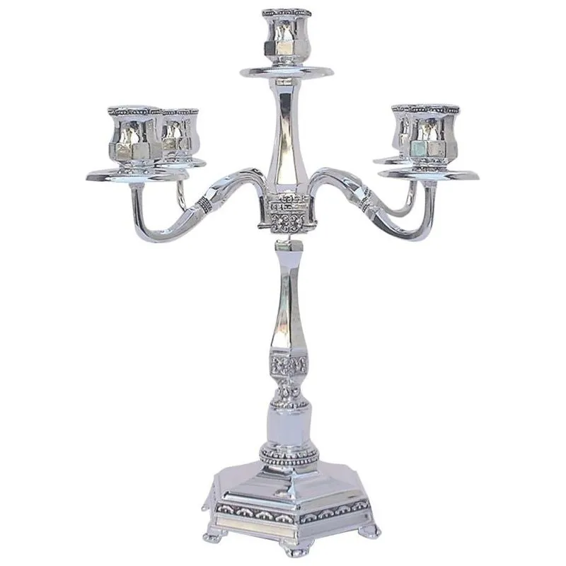 5 Branch Candelabra Shabbat Candleholder 14" high ONLY ONE AVAILABLE