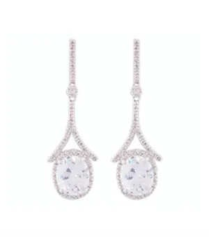 Adora Sleek Linear Crystal Dangle Earrings