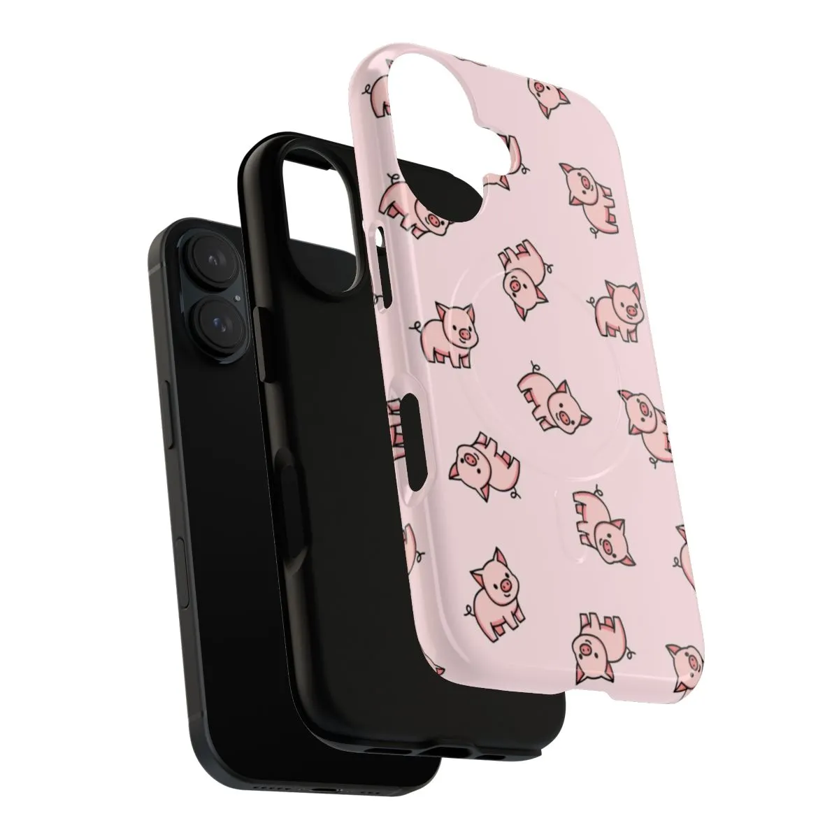 Adorable Pig-Themed Magnetic Tough Phone Cases