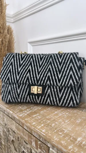 Alex Max Black Chevron Handbag