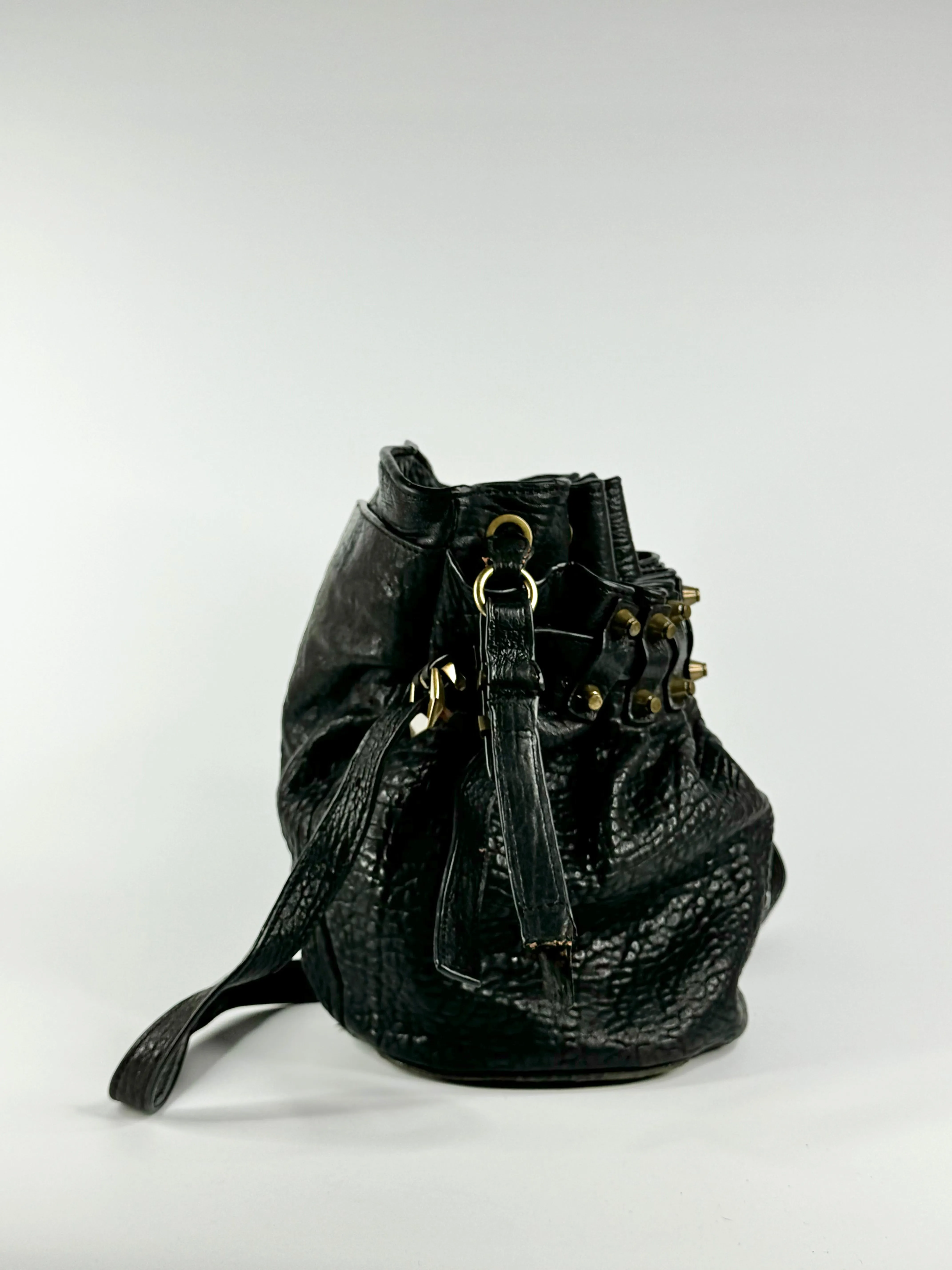 Alexander Wang Black Grained Leather Satchel