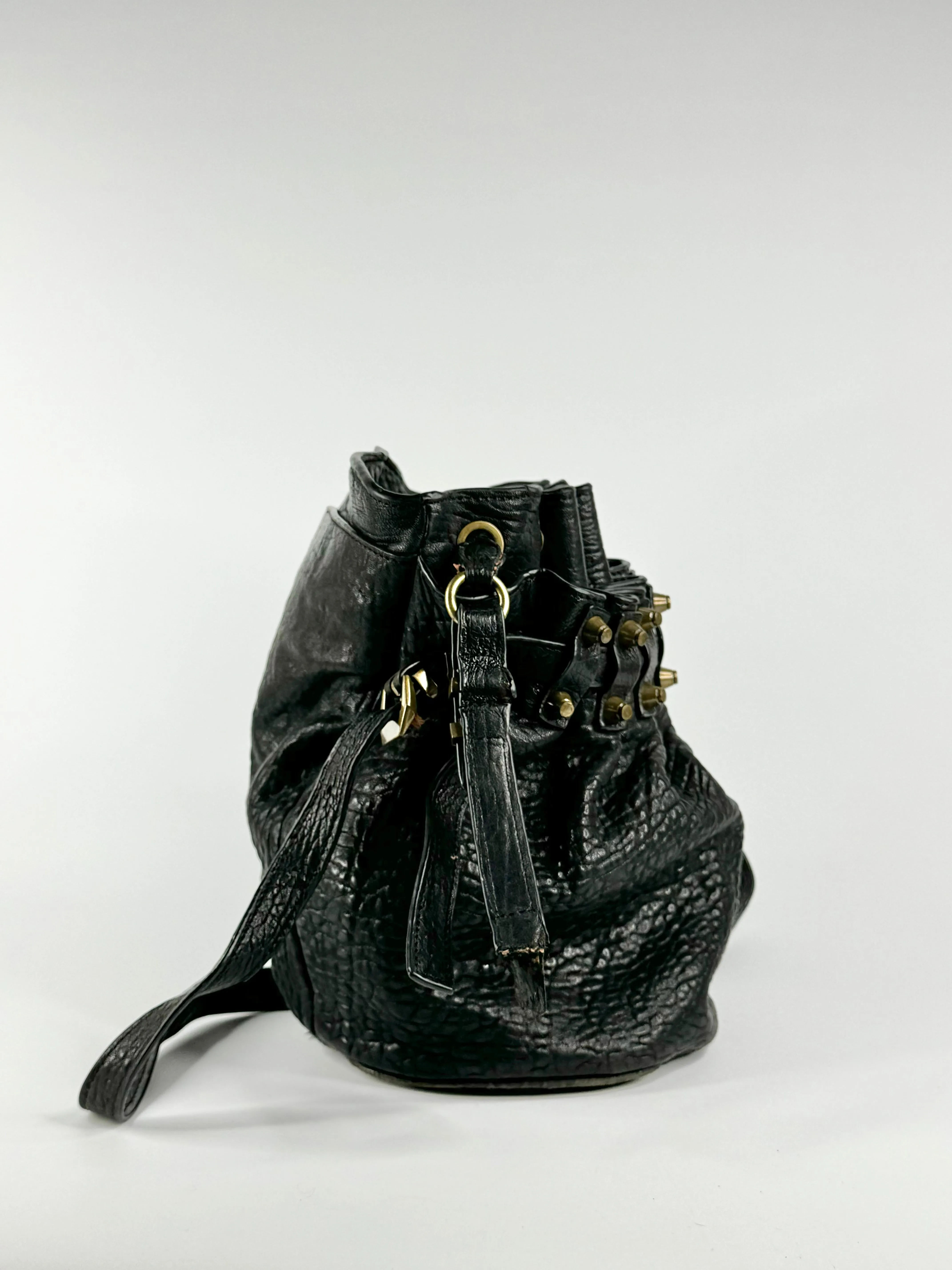 Alexander Wang Black Grained Leather Satchel