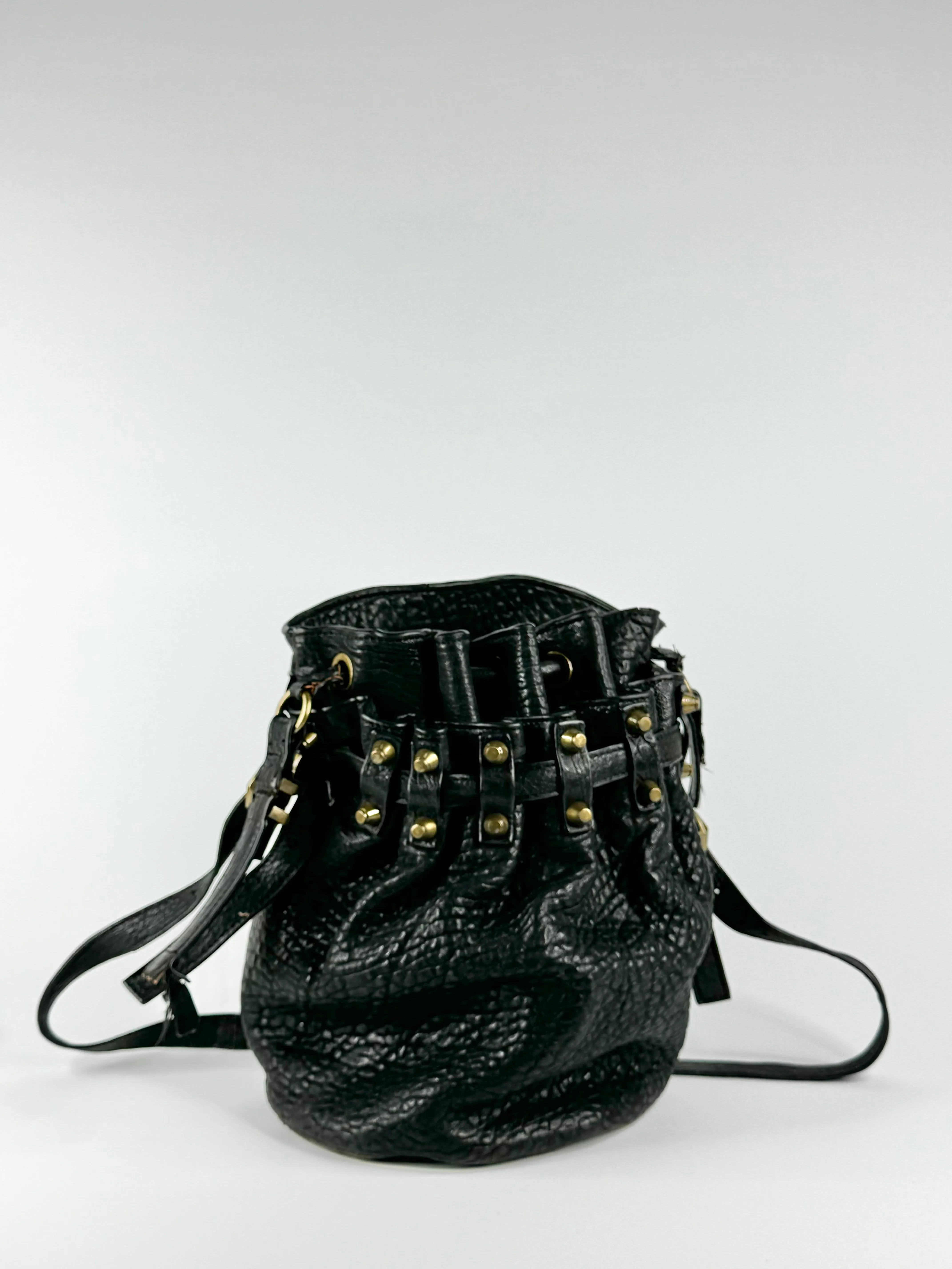 Alexander Wang Black Grained Leather Satchel