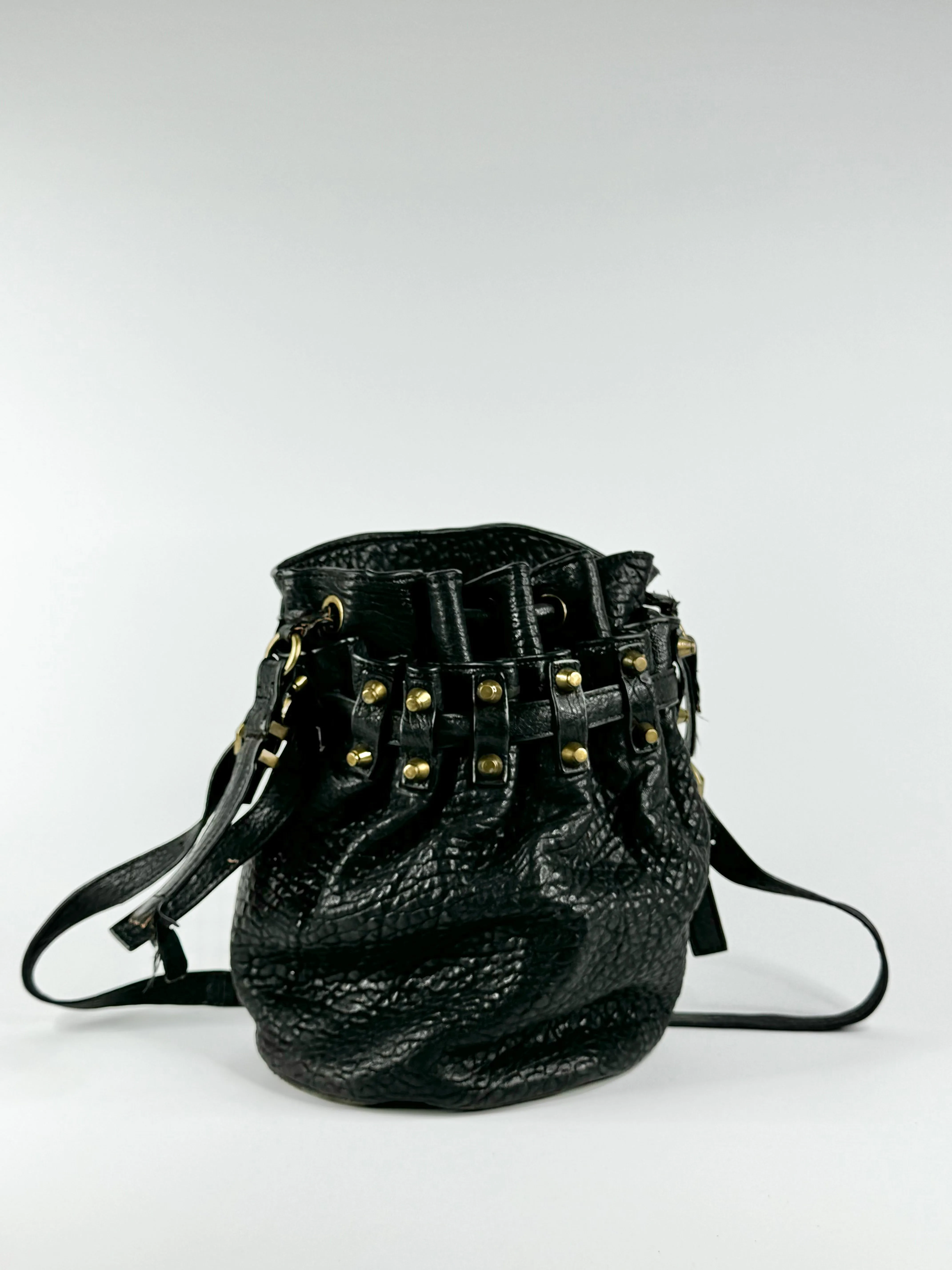 Alexander Wang Black Grained Leather Satchel