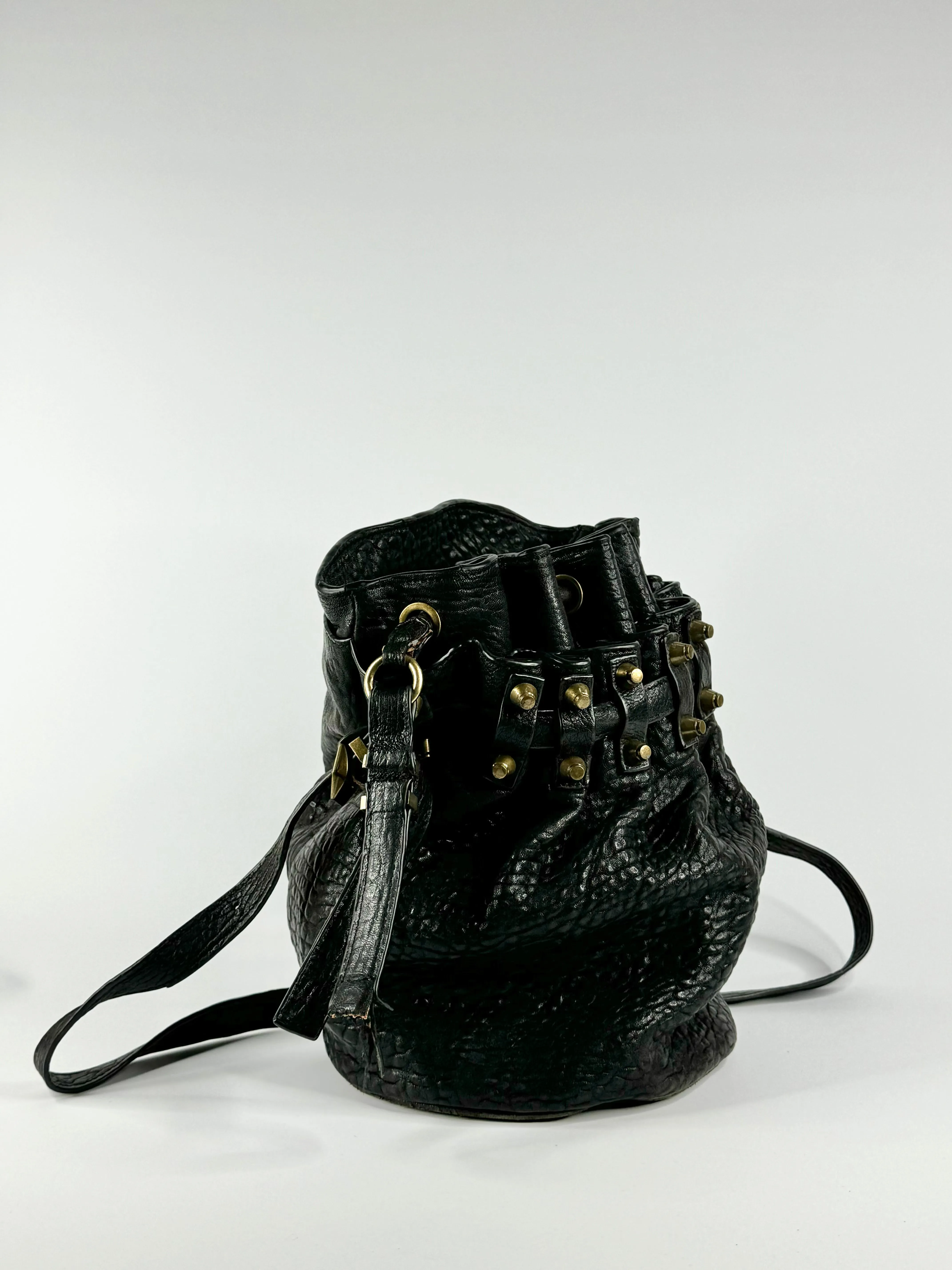 Alexander Wang Black Grained Leather Satchel