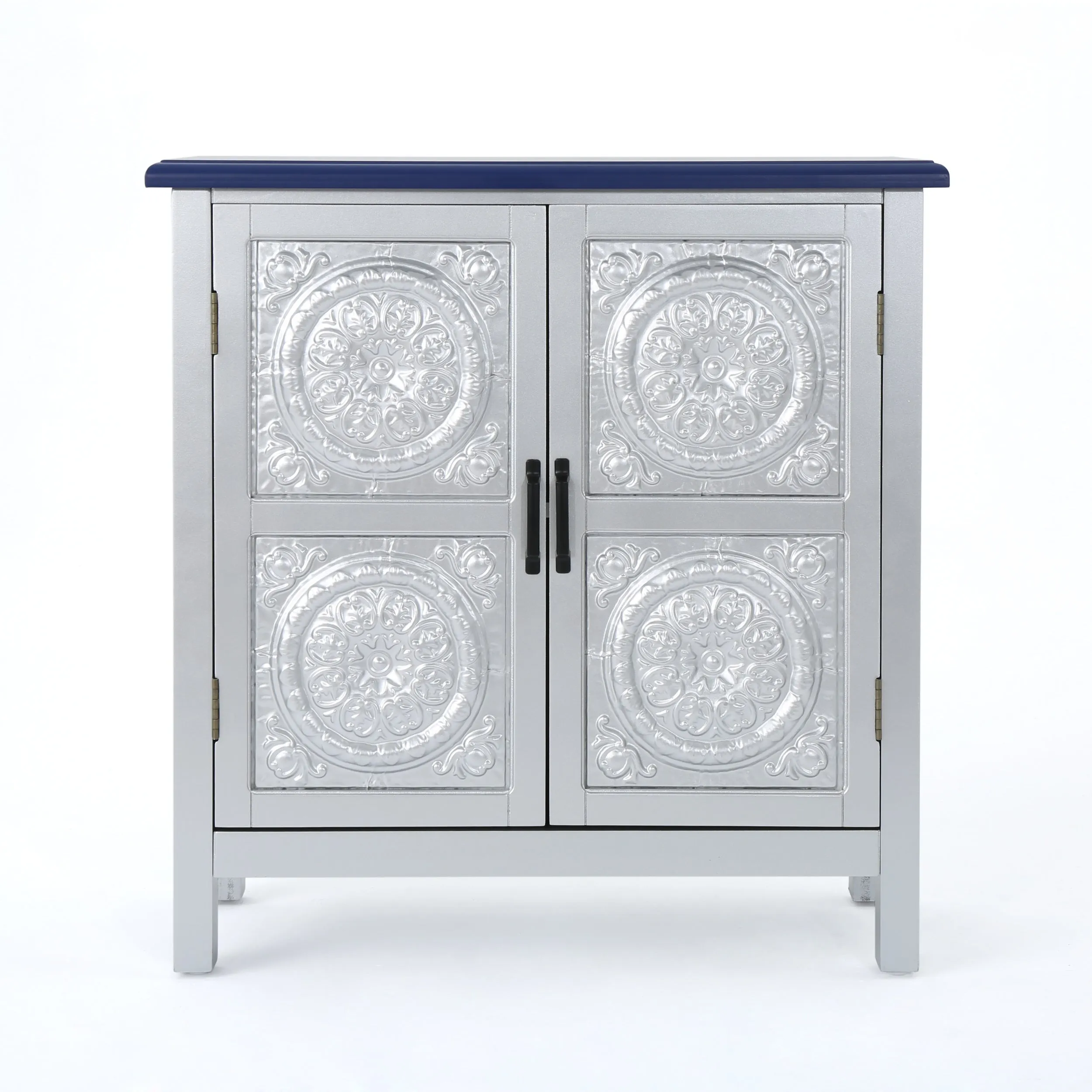 Aliana Finished Firwood Cabinet with Faux Wood Overlay and Accented Top