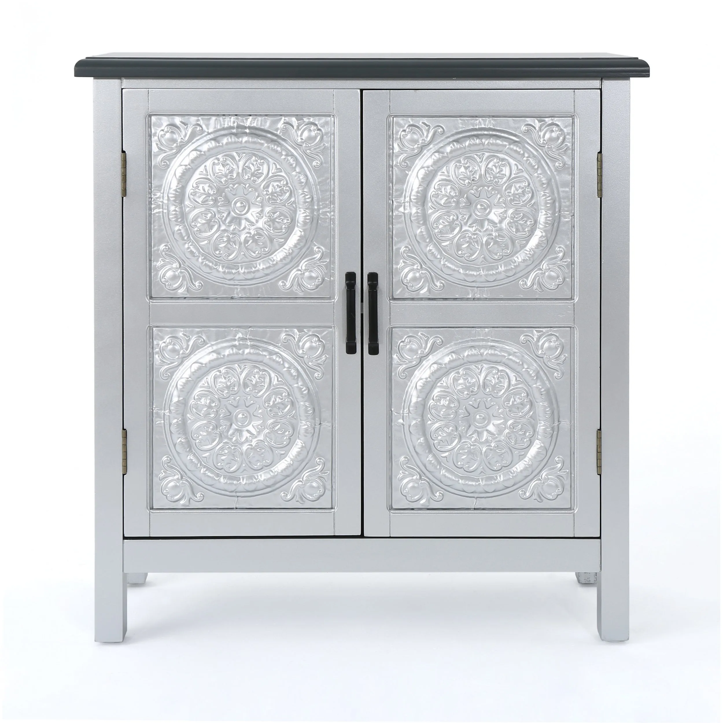 Aliana Finished Firwood Cabinet with Faux Wood Overlay and Accented Top