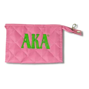 Alpha Kappa Alpha AKA Quilted Cosmetic Case