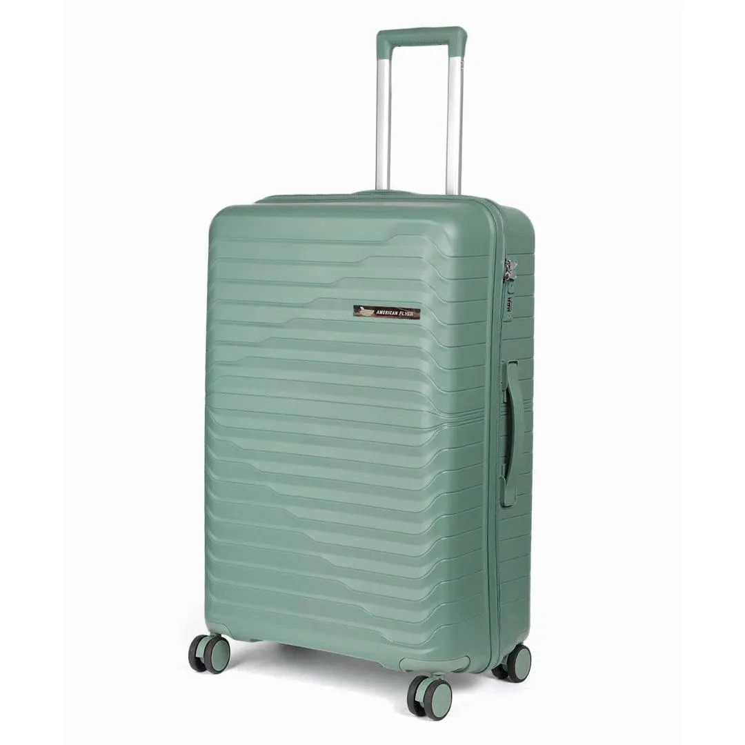 American Flyer Luggage Bag 24 Inch Check-in Luggage Trolly - Dark Green