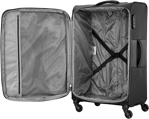 American Tourister Duncan Set of 3, Soft Luggage Trolley Bags With TSA Lock, 55 68 81cm, Black