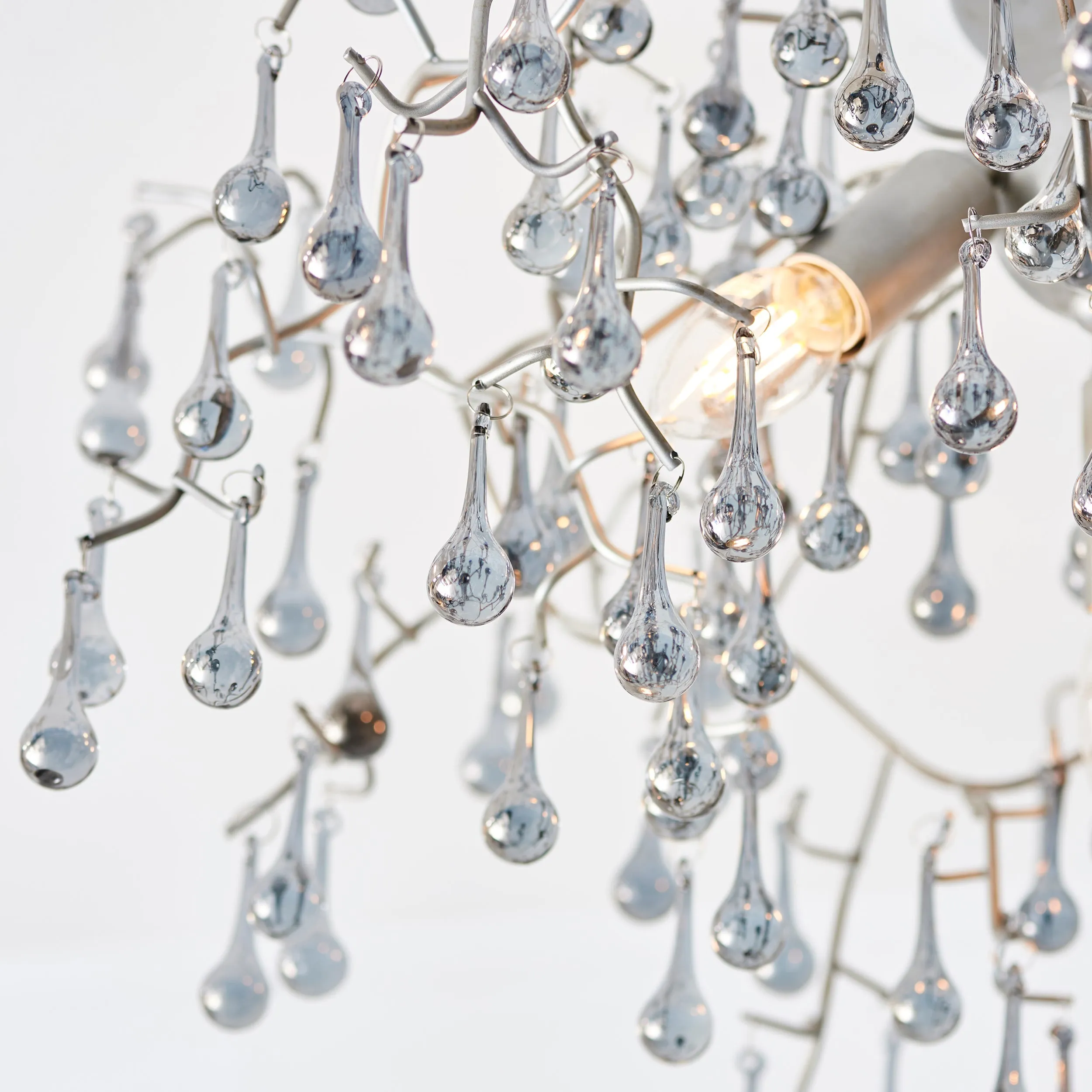 Amos Chatsworth Flush Chandelier Aged Silver