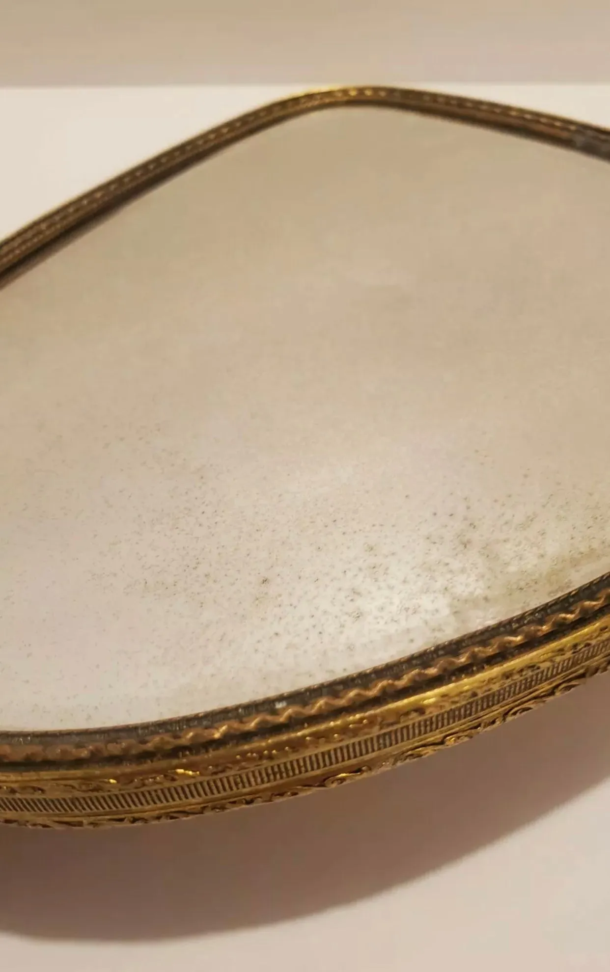 Antique Floral Gold Hand Mirror