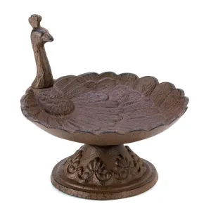 Art Deco Peacock Birdbath