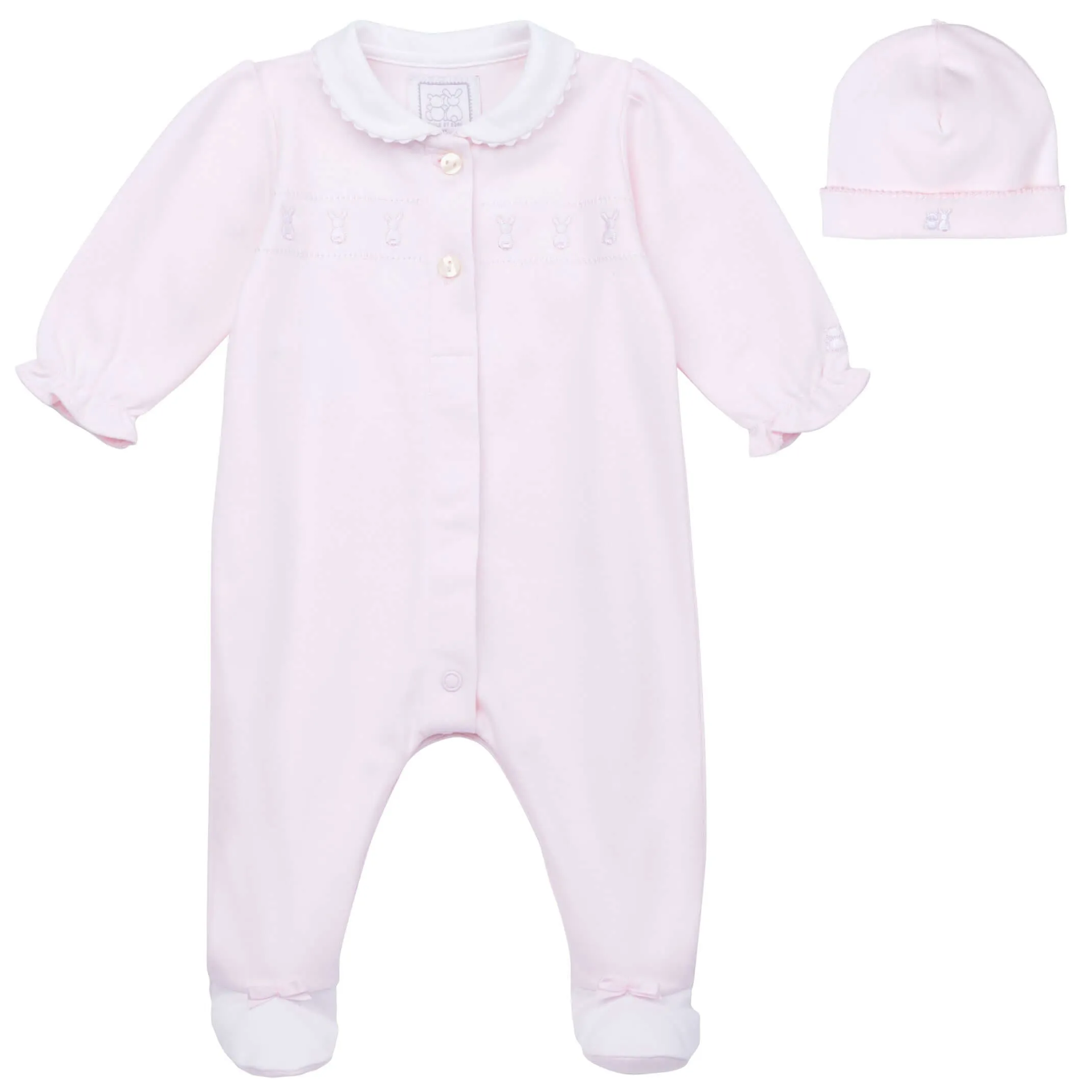 Baby Girls Pink Bunny Babygrow & Hat