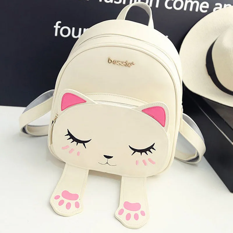 Bag for cat lovers - Cat Backpack Black Preppy Style School