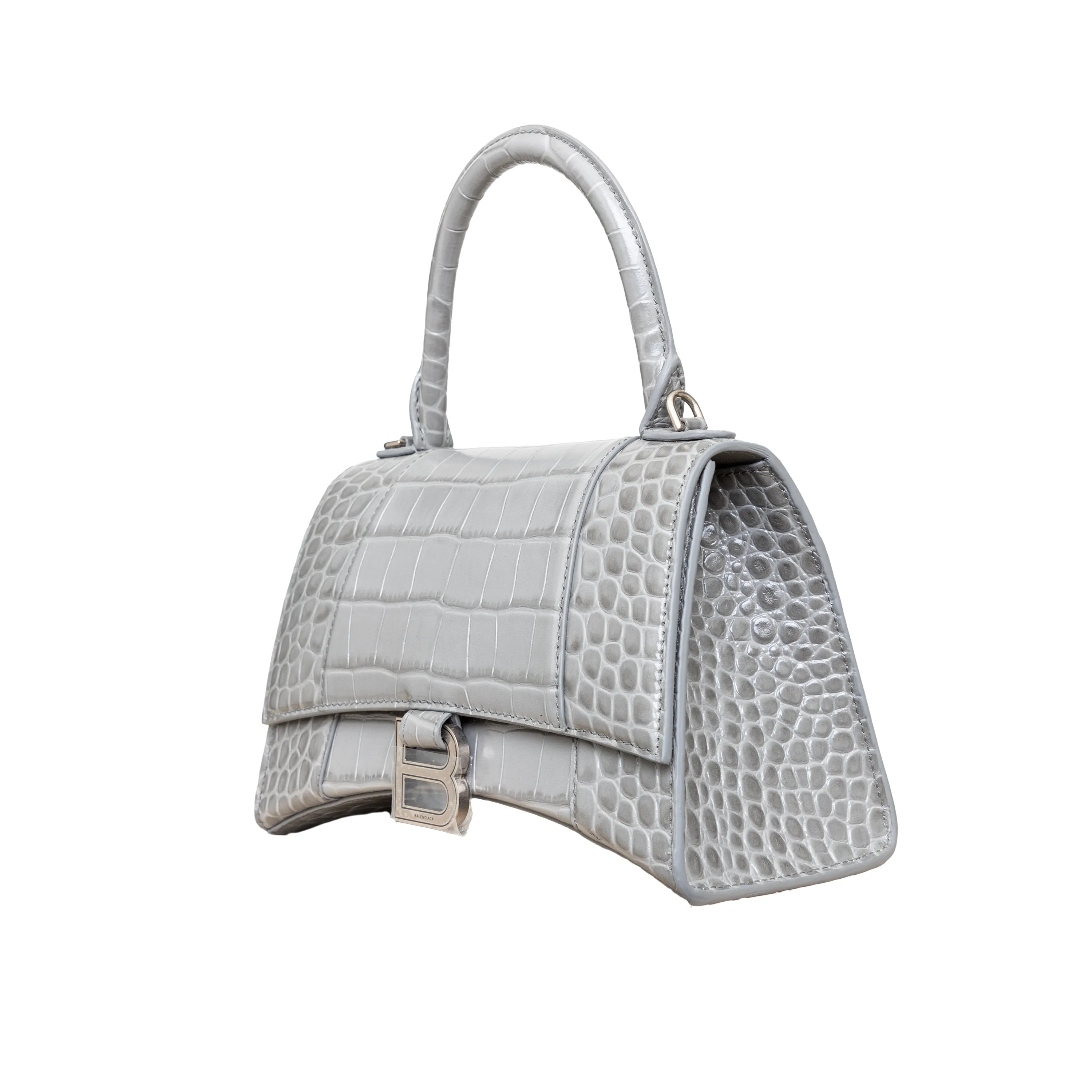 Balenciaga Crocodile Embossed Hourglass Bag - '20s