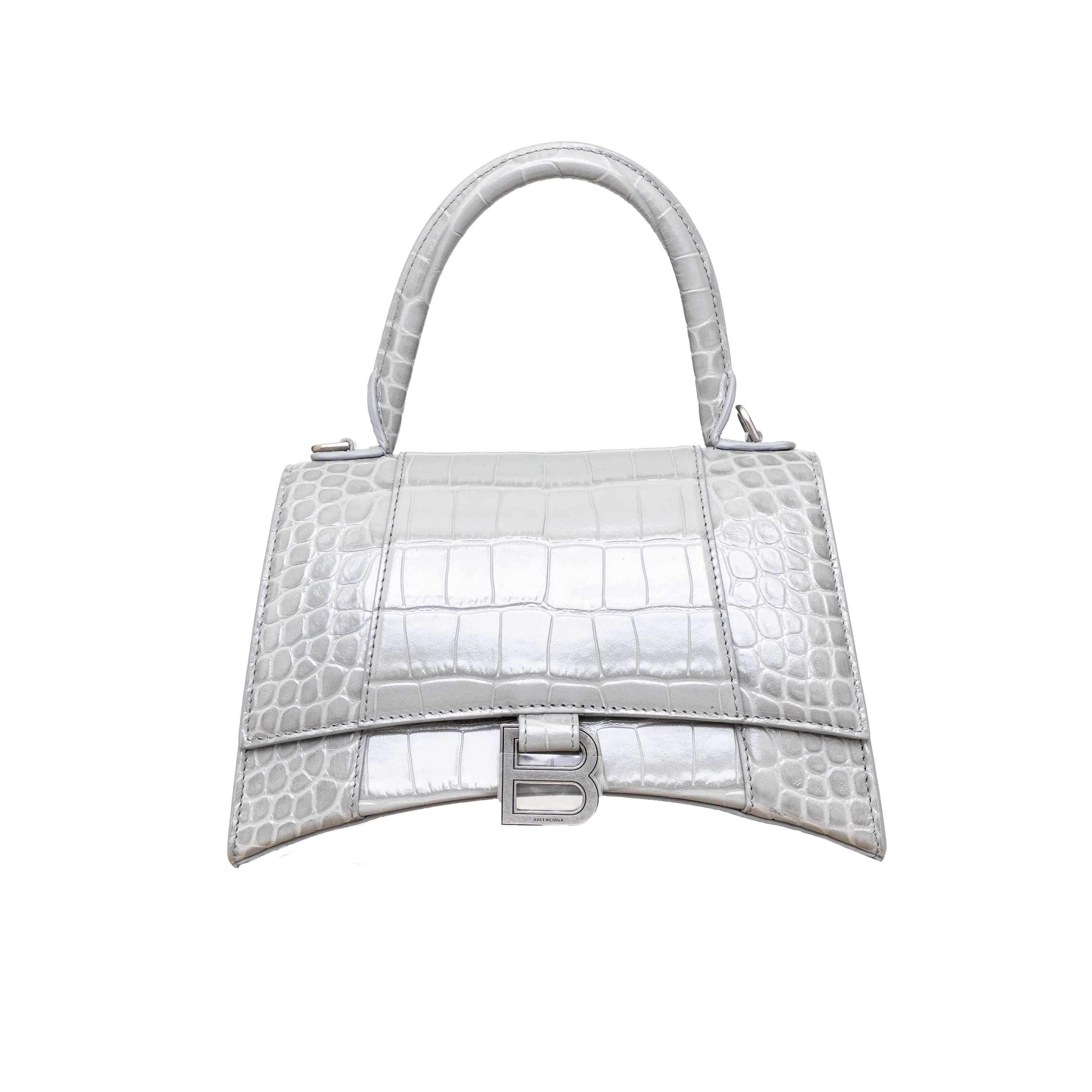 Balenciaga Crocodile Embossed Hourglass Bag - '20s