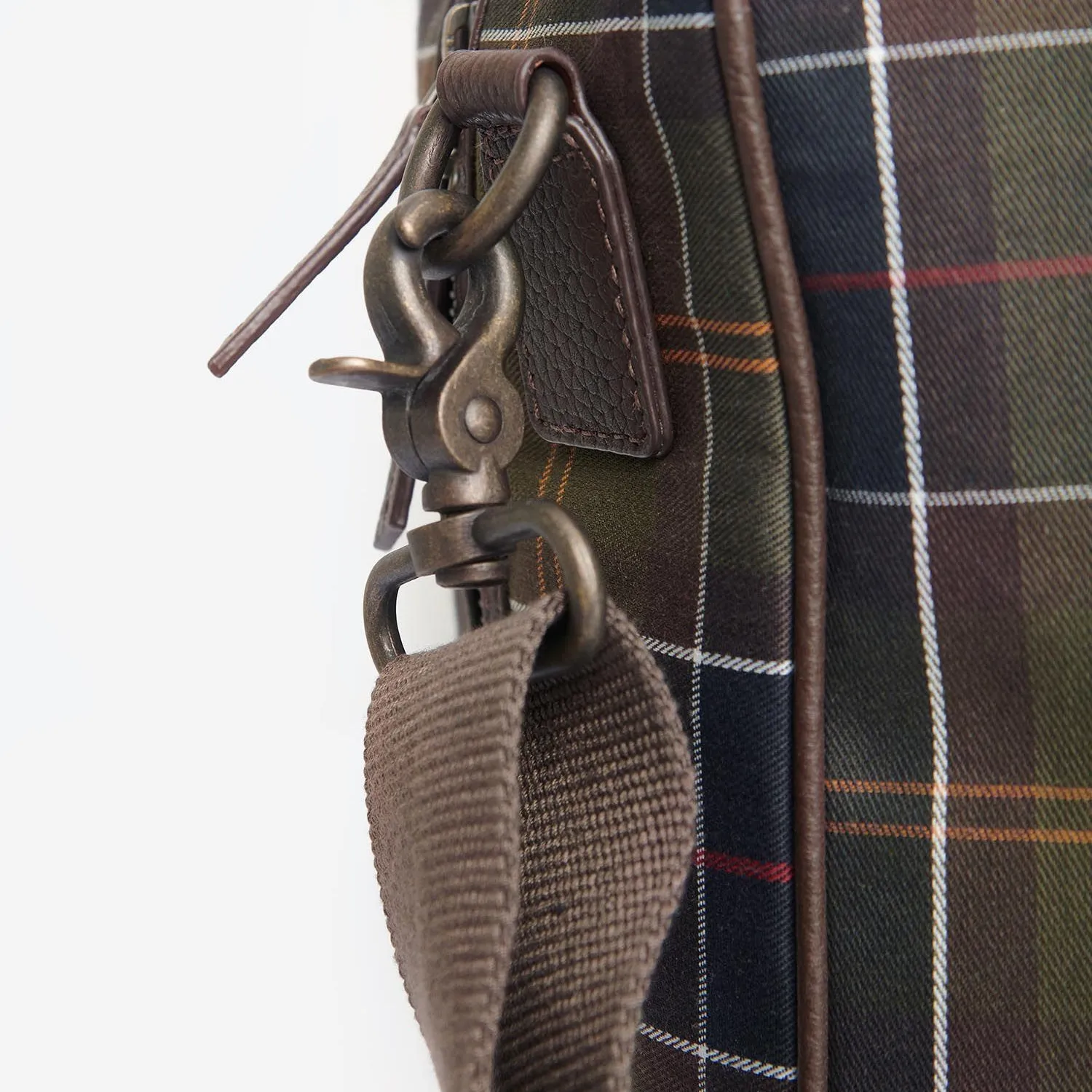 Barbour Tartan and Leather Holdall in Classic Tartan