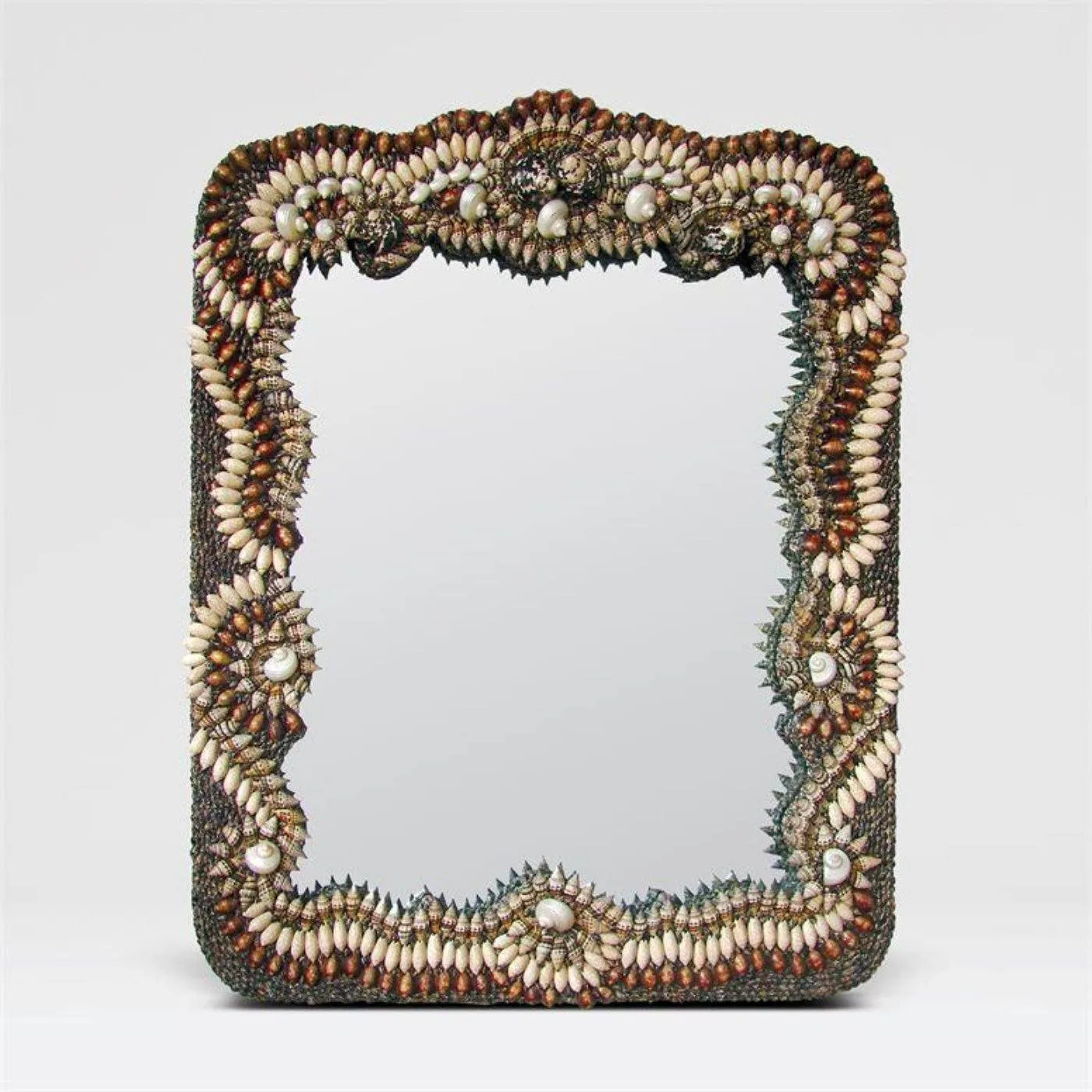 Baroque-Style Art Shell Frame Mirror