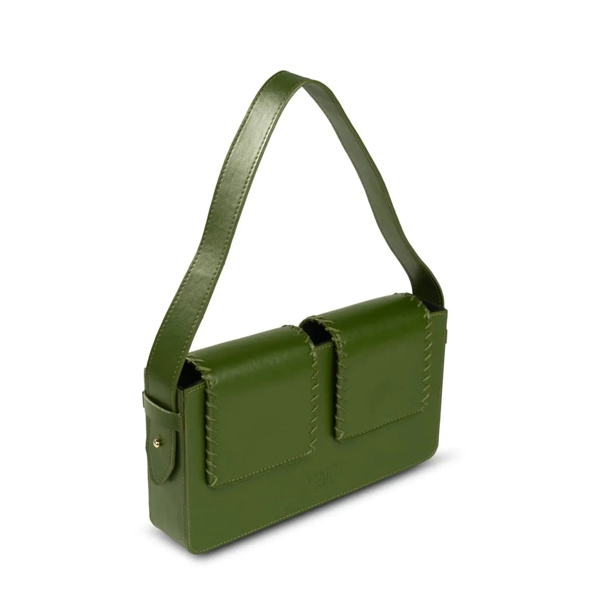 Basta- Double Flap Vegan Cactus Leather Shoulder Bag