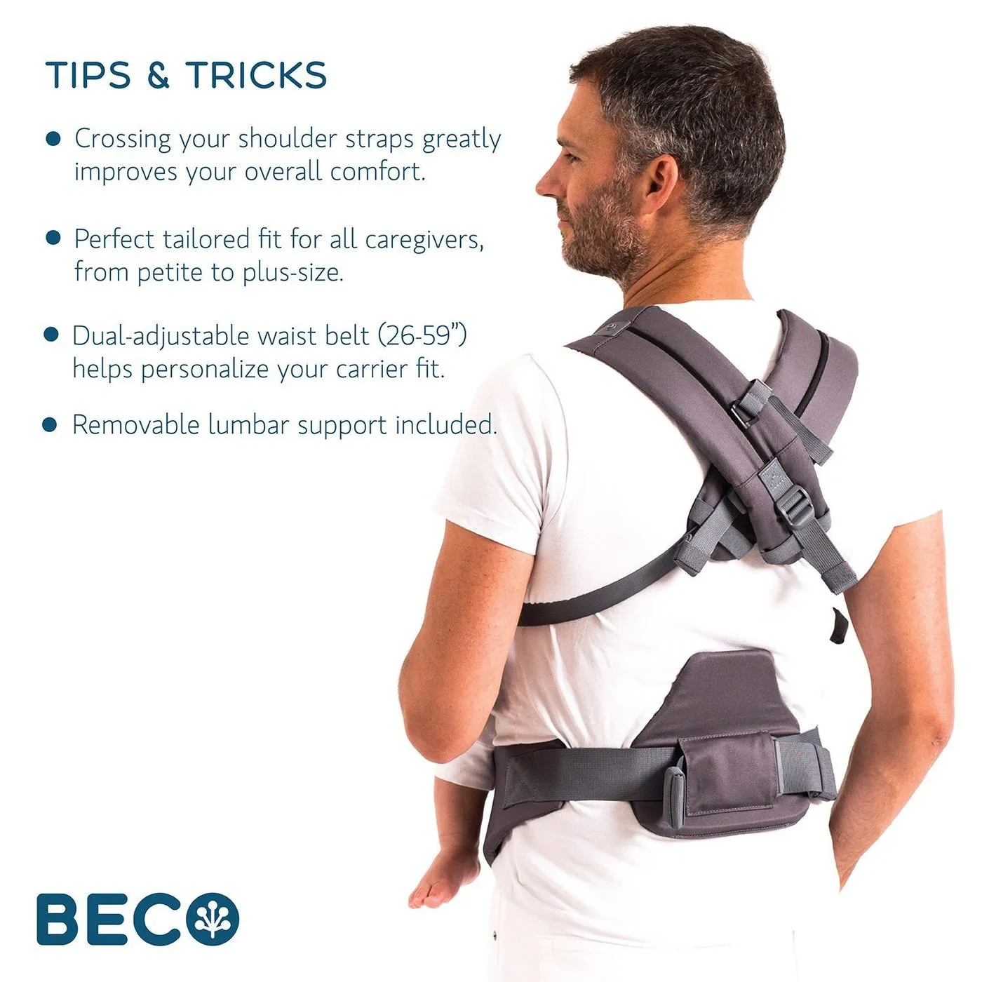 Beco 8 Baby Carrier - Rust Charcoal (One Year Warranty)