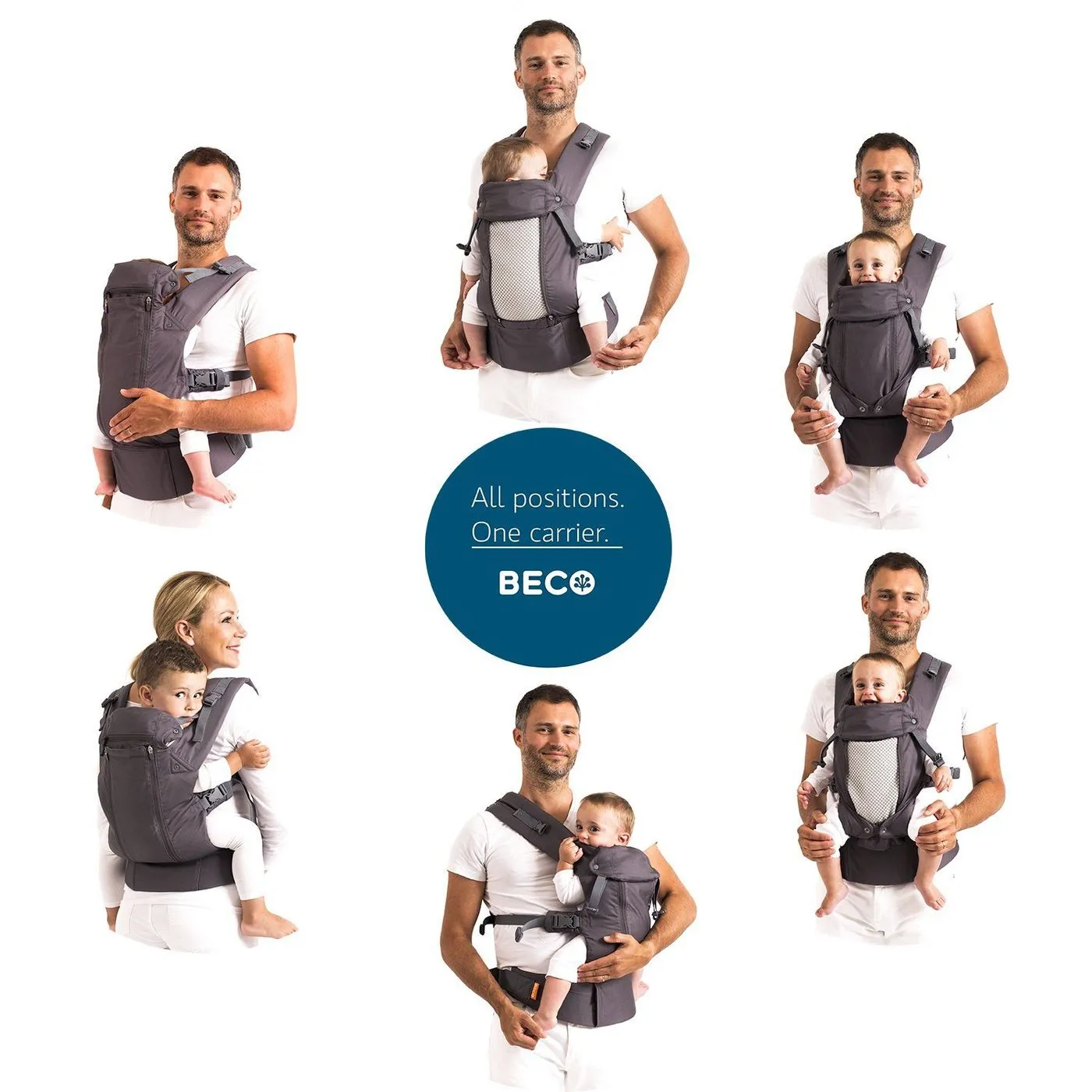 Beco 8 Baby Carrier - Rust Charcoal (One Year Warranty)