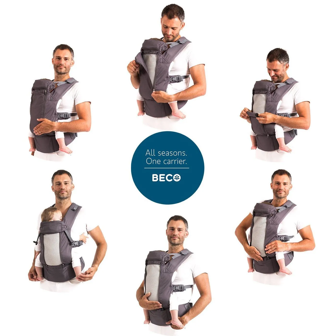 Beco 8 Baby Carrier - Rust Charcoal (One Year Warranty)