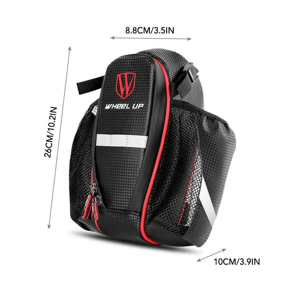 Bicycle Rear Rack Bag Bike Trunk Carrier Bag Cycling Pannier Saddle Bag with Dual Water Bottle Pockets