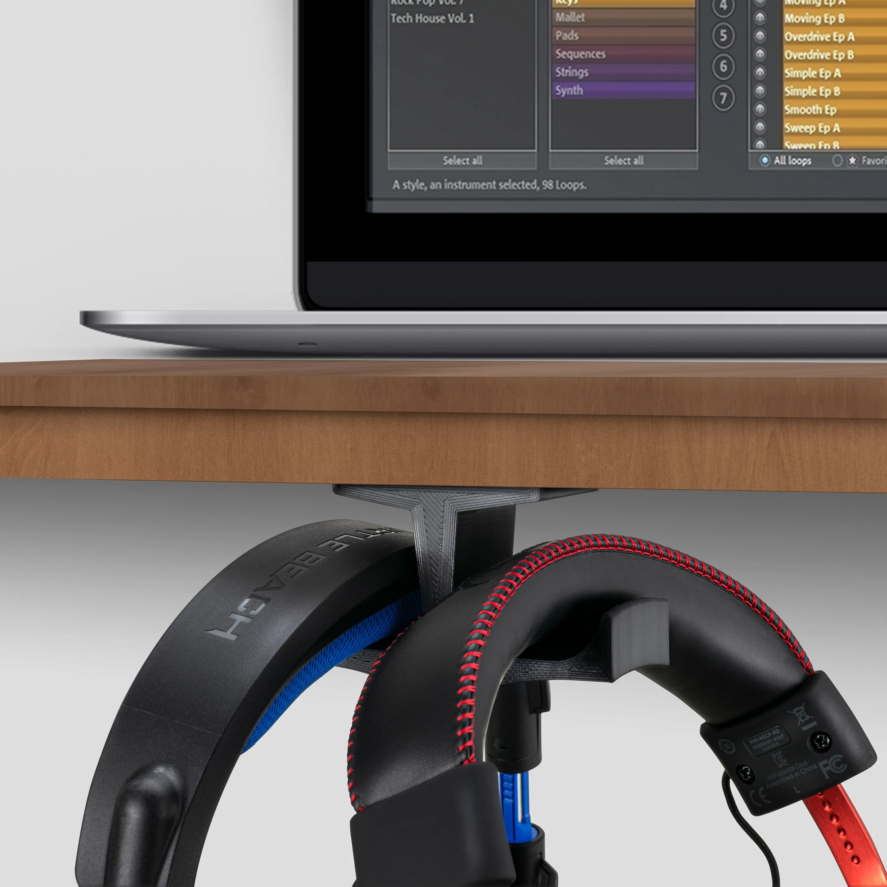 BigT Under Desk Dual Headphone Hanger Stand