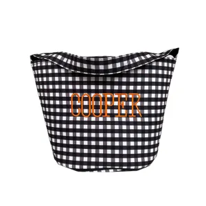 Black Gingham Halloween Treat Bucket