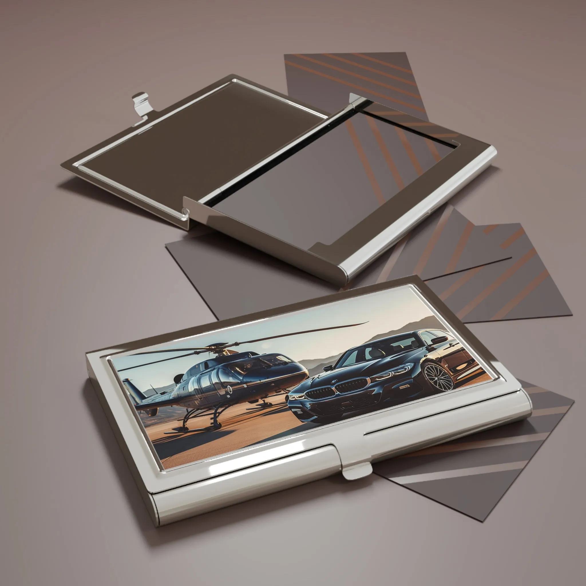 BMW at Helicopter Hanger Business Card Holder