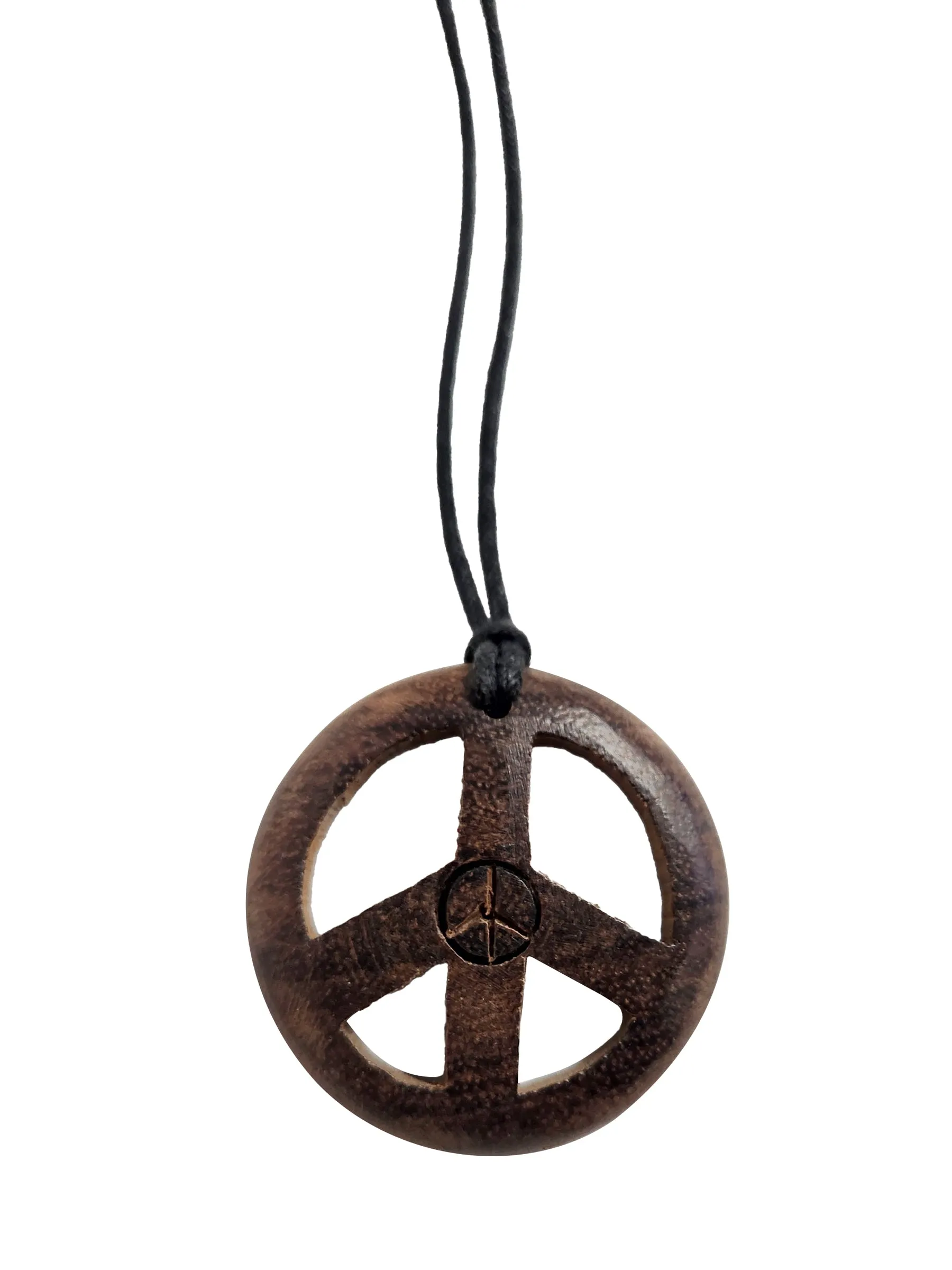 Bundle Wooden Peace Sign Long Necklace