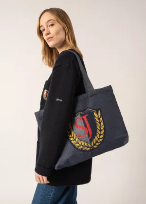 Campus Tote Bag - with SAINT JAMES badge (JEAN/ROUGE)