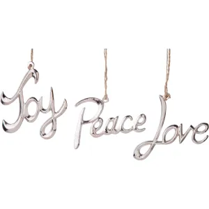 Cast Metal Cursive Word Ornaments