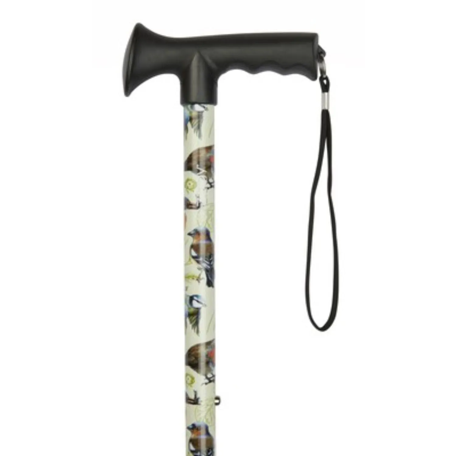 Charles Buyers Gel Handle Adjustable Stick- Birds Pattern