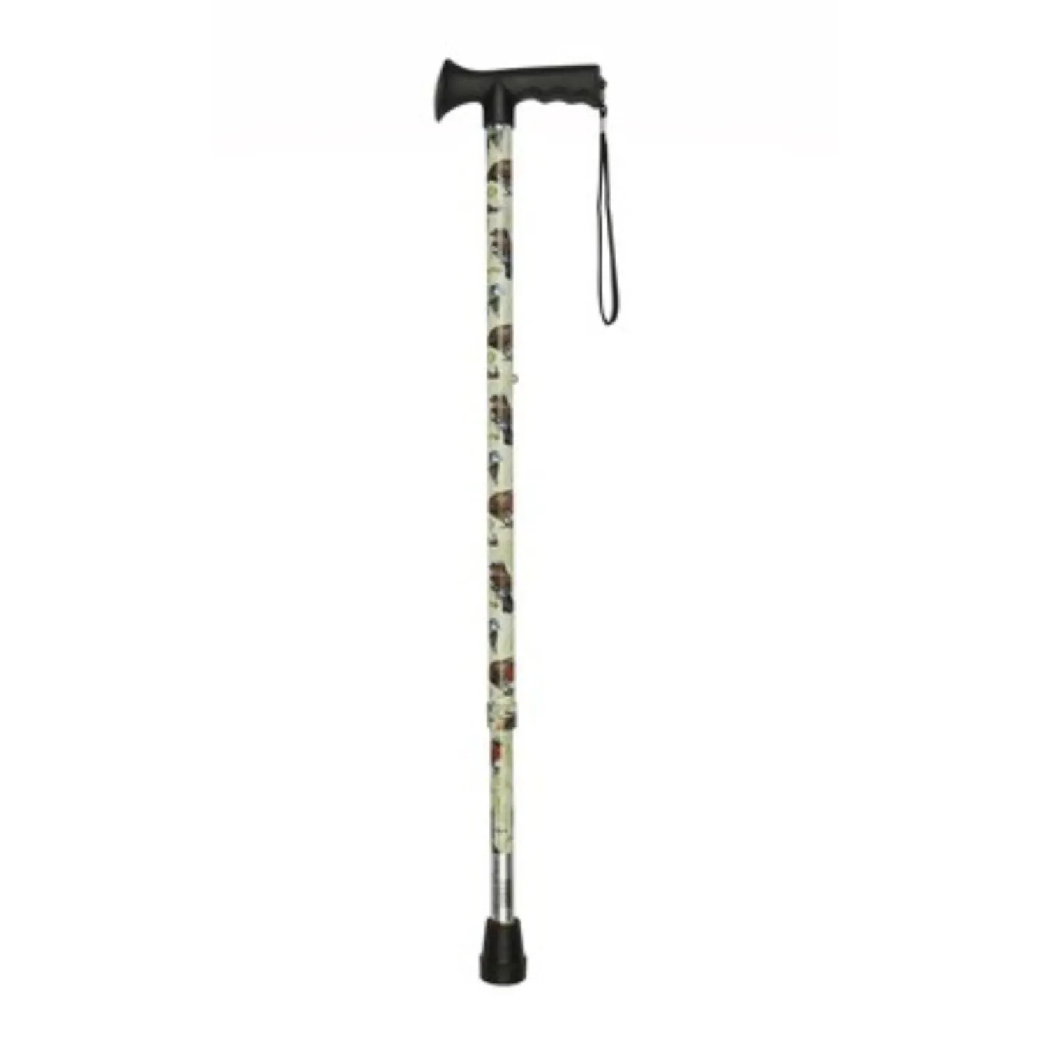 Charles Buyers Gel Handle Adjustable Stick- Birds Pattern