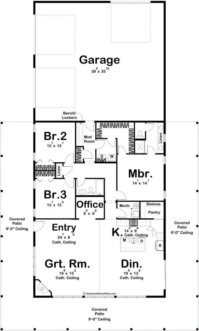 Charming 2,113 sq ft Barndominium Style Three-Bedroom House Plan