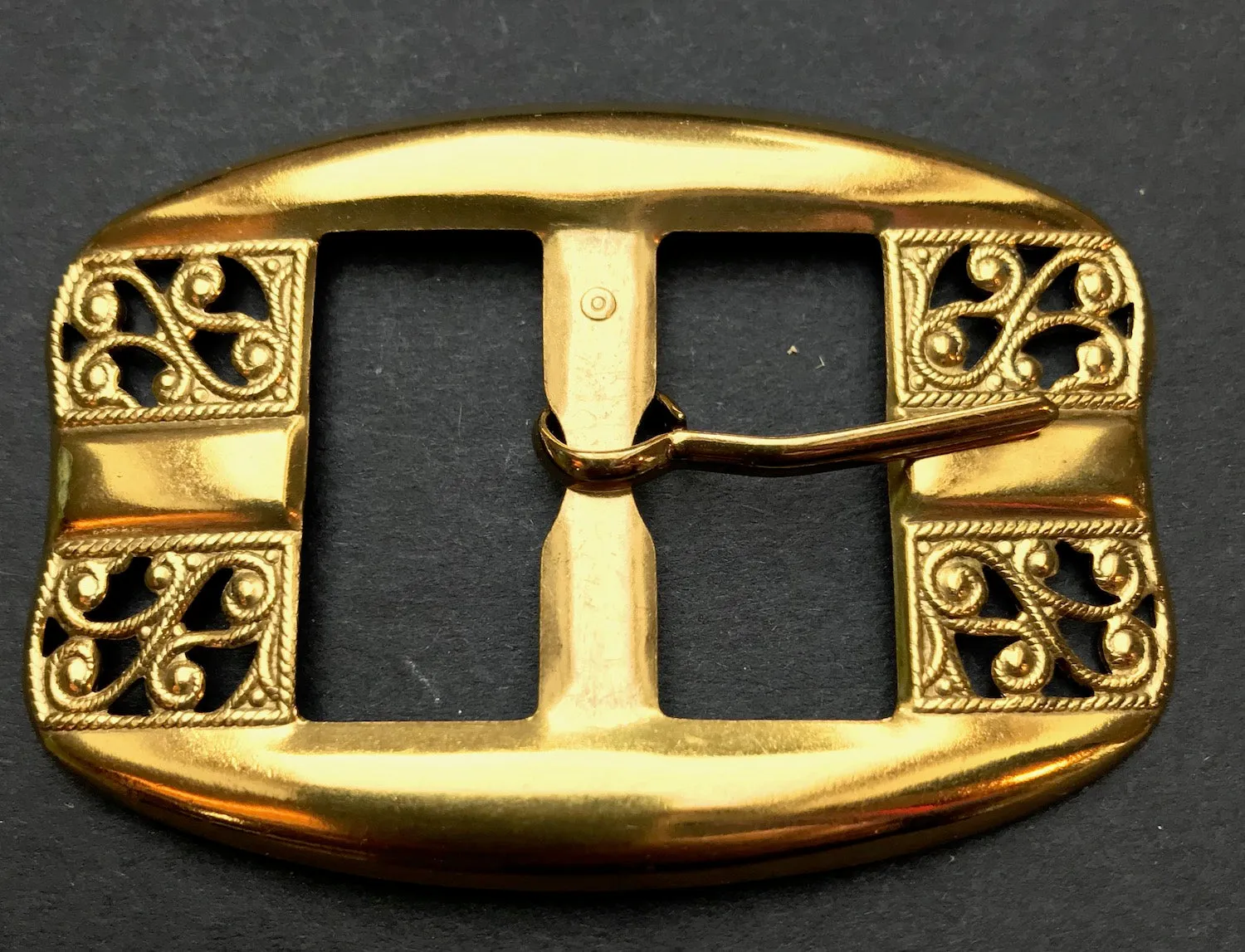 Charming Vintage 1940s Italian Gold Metal Belt Buckle - Old Shop Stock