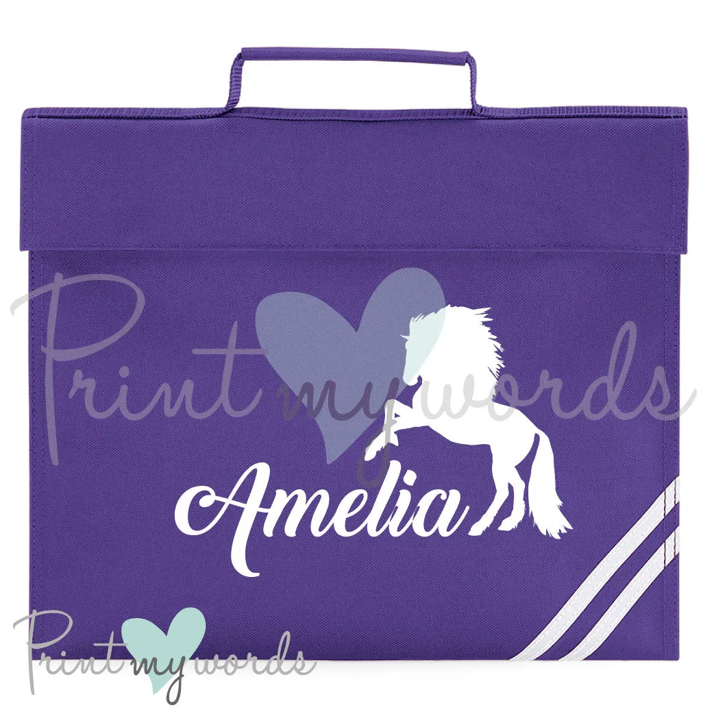 Children's Personalised Horse School Book Bag