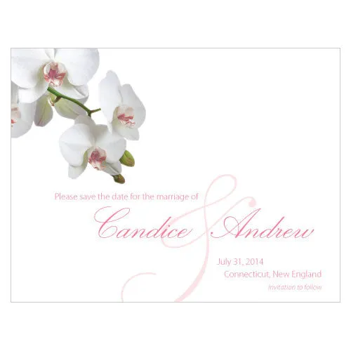 Classic Orchid Save The Date Card Pastel Pink