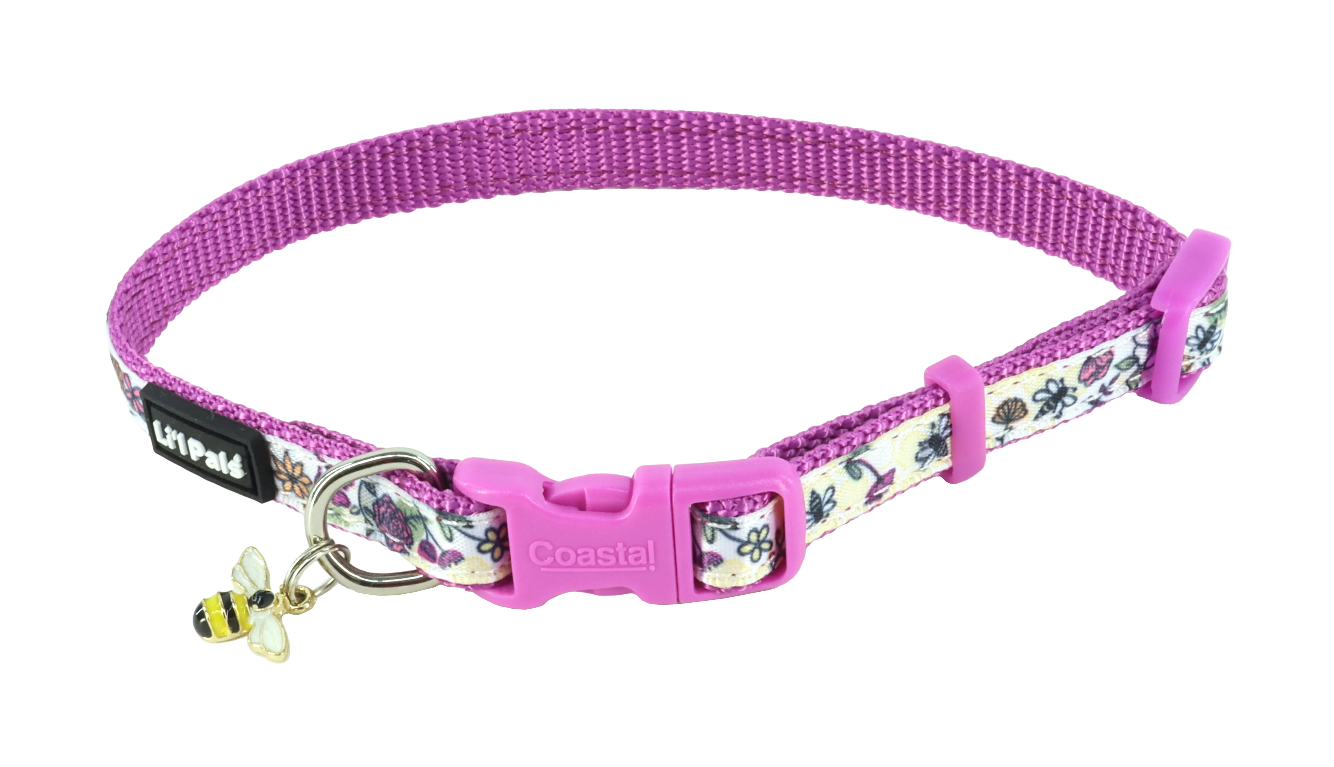 Coastal Pet Products Li'l Pals Charming Ribbon Overlay Dog Collar in Li'l Bumble Bees