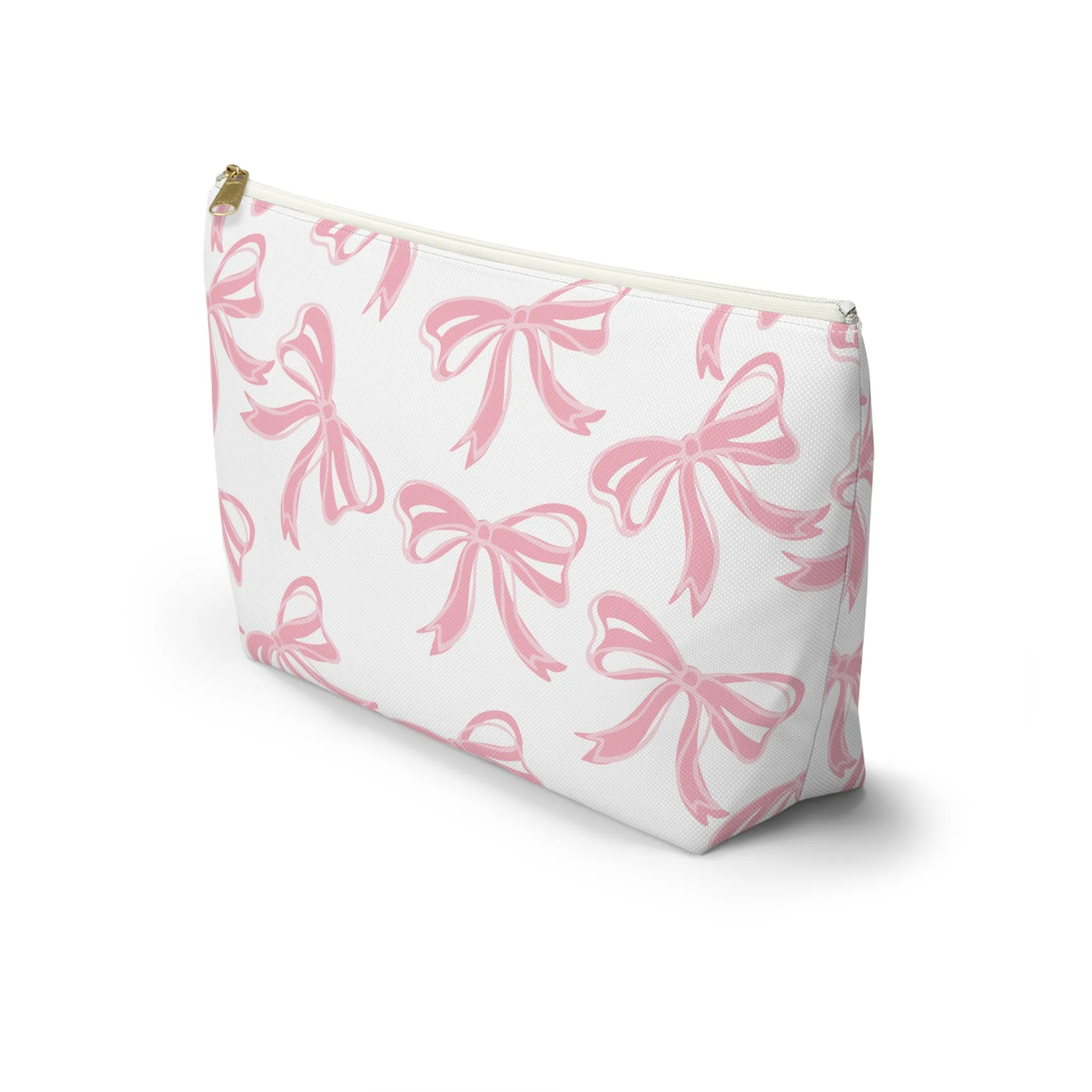 Coquette Pink Bow Monogram Makeup Bag, Coquette Makeup Bag, Coquette Accessories, Pink Accessories, Pink Coquette Makeup Bag