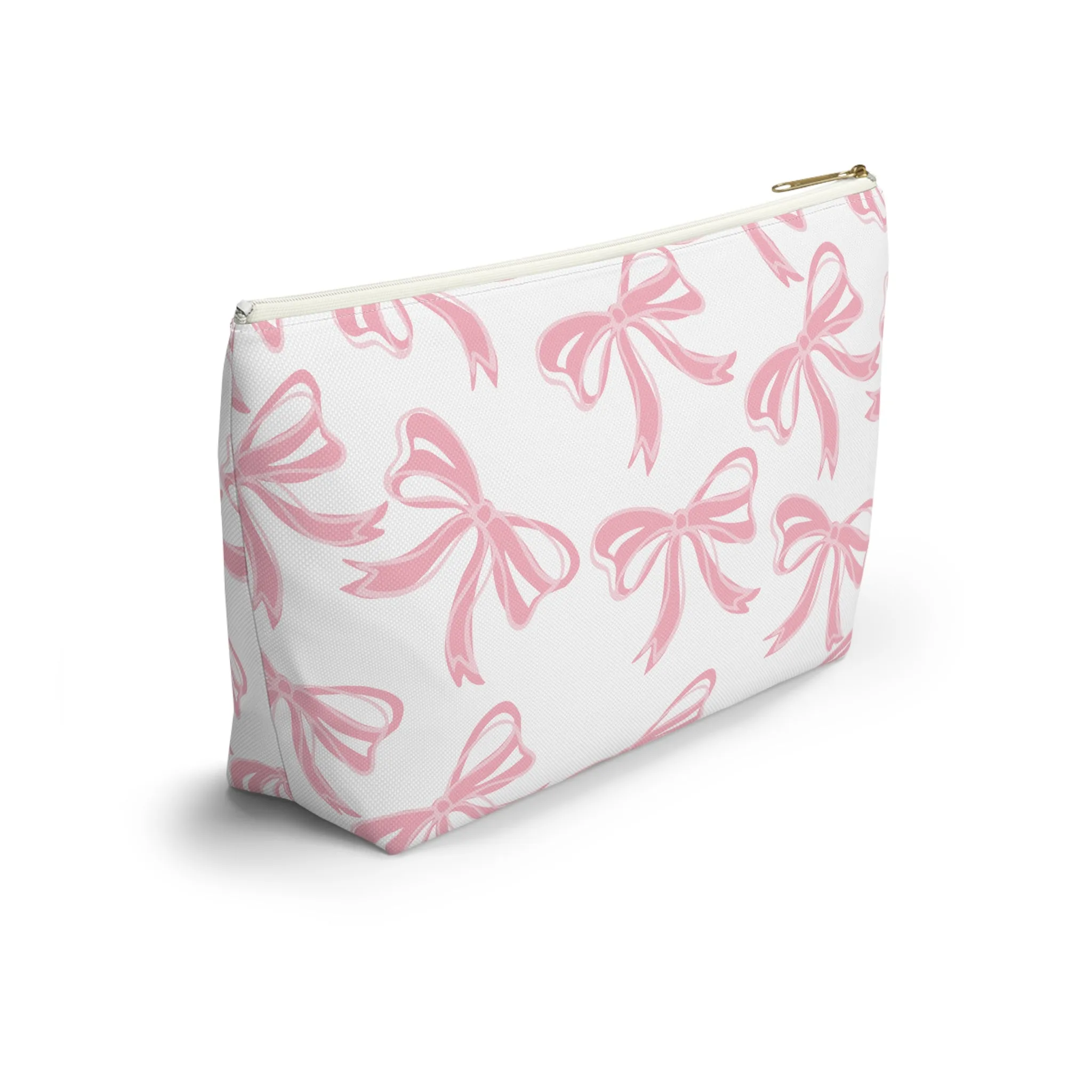 Coquette Pink Bow Monogram Makeup Bag, Coquette Makeup Bag, Coquette Accessories, Pink Accessories, Pink Coquette Makeup Bag