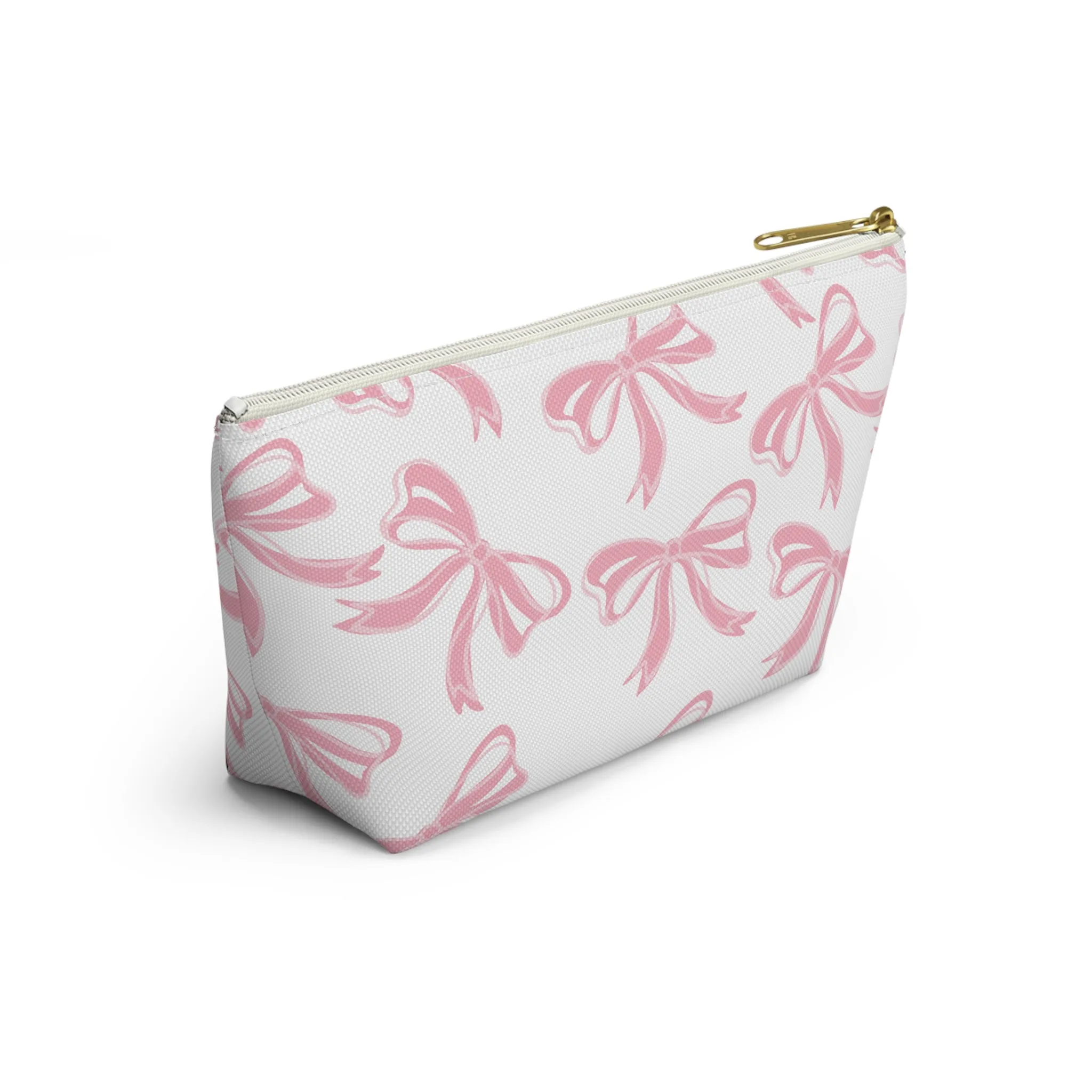 Coquette Pink Bow Monogram Makeup Bag, Coquette Makeup Bag, Coquette Accessories, Pink Accessories, Pink Coquette Makeup Bag