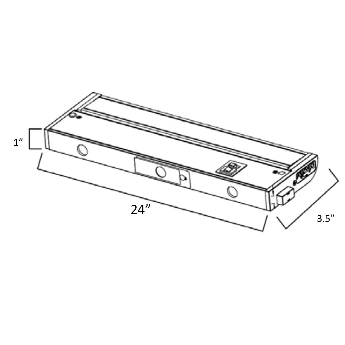 CounterMax 5K 24 Inch LED Under Cabinet Light, 2700K to 5000K, 1560 Lumens, 120V, White